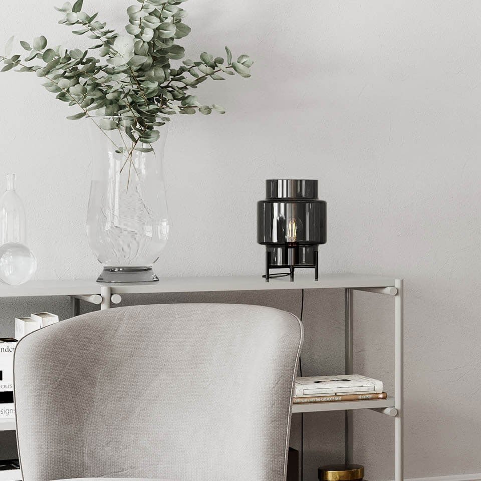 Ebbot Bordslampa H37cm Rökgrå