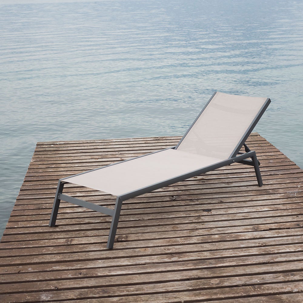 Ocean solsäng anthracite/taupe aluminium 