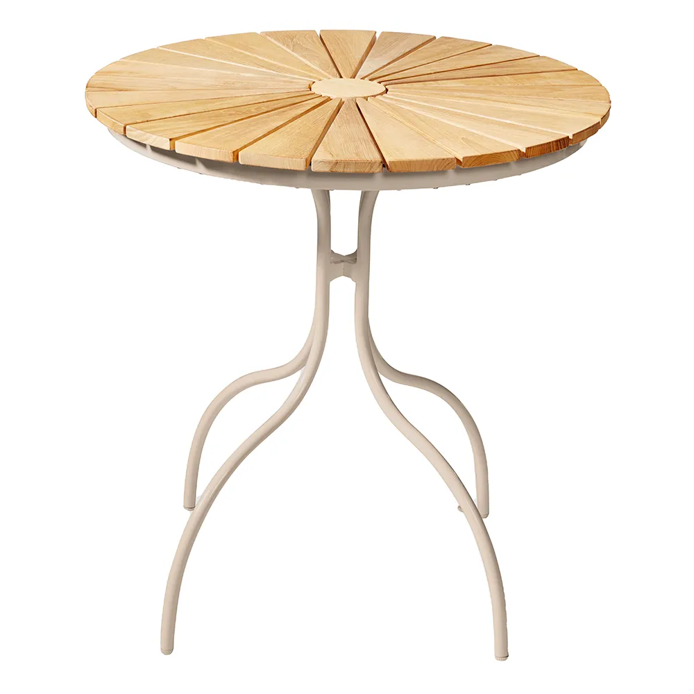 Ellen cafebord 80 cm sandy grey / teak