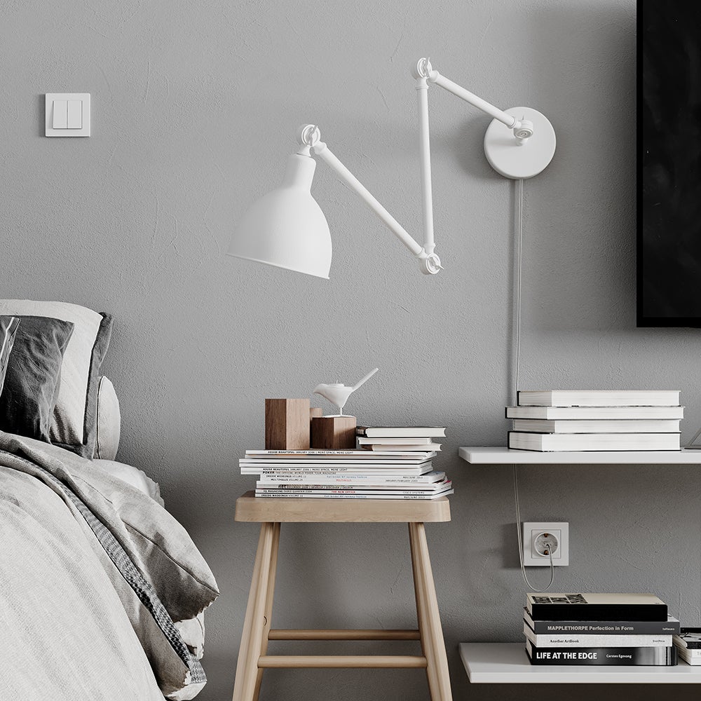 Bazar vägglampa l61.5-122 cm grå