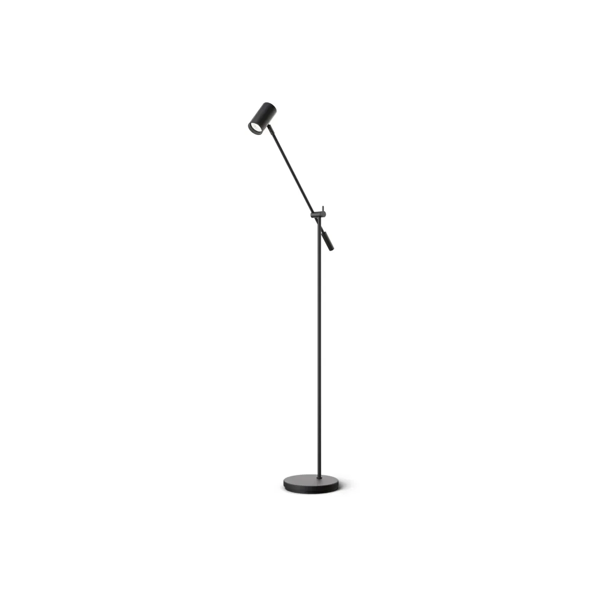 Tyson golvlampa vipparm Ø19,8xH136,5 cm metall svartstruktur