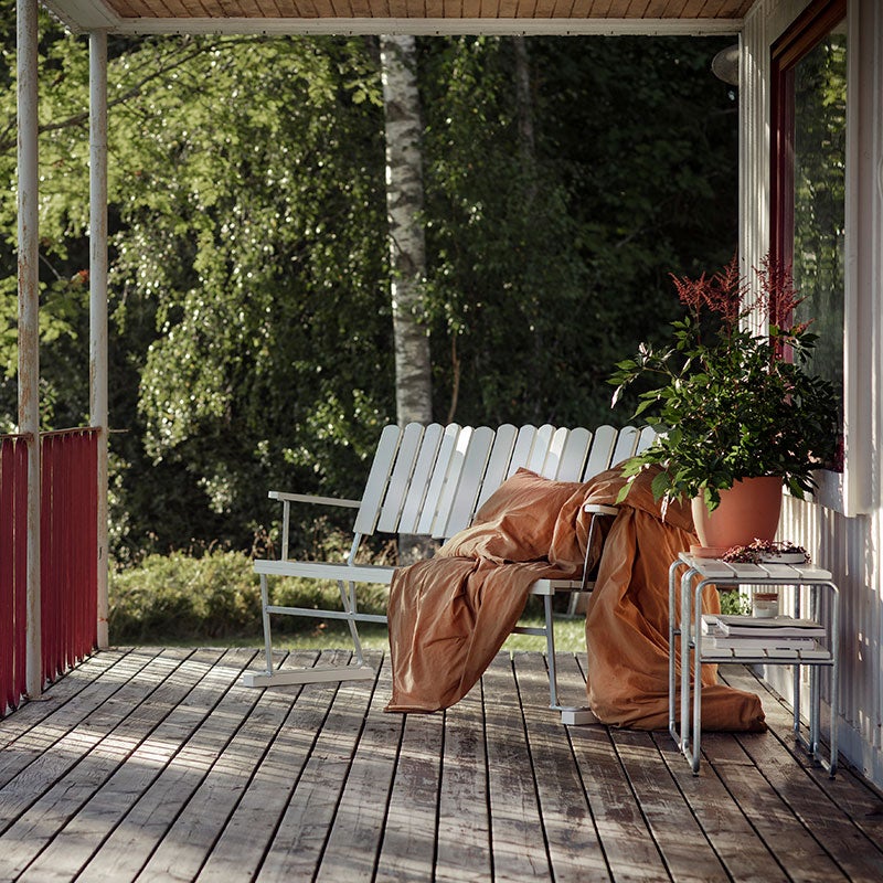 Soffa 6 Vitlackad Ek / Varmförzinkat Stativ