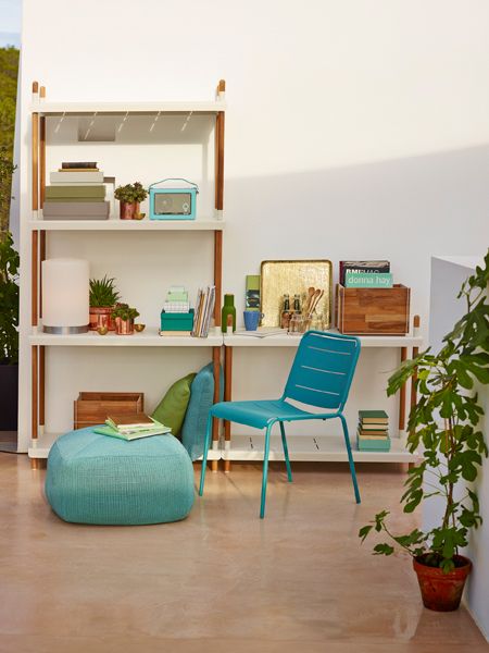 Frame Hylla 83cm Teak/Vit 