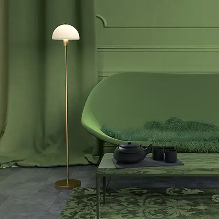 Vienda golvlampa mässing/glas E14