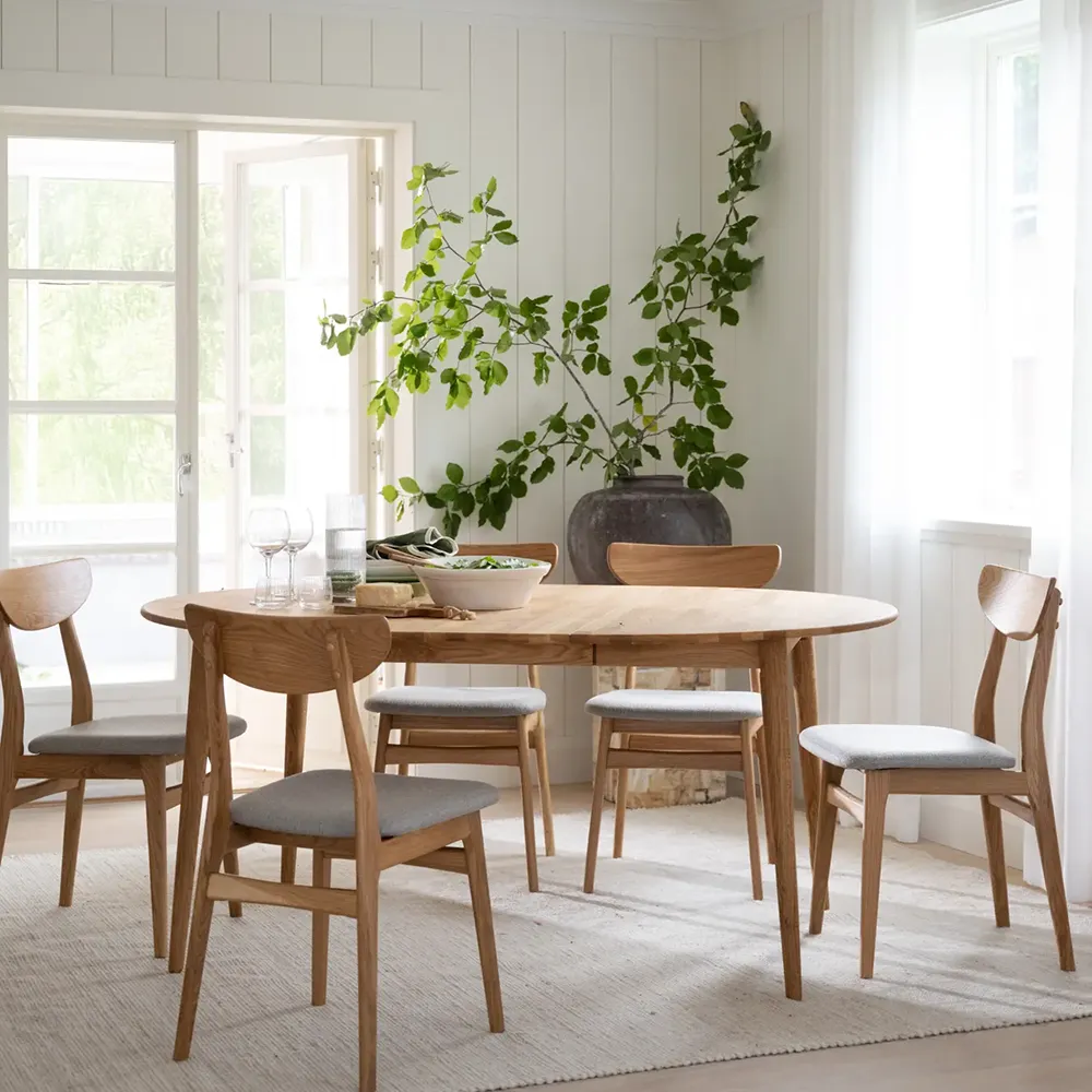 Rodham stol ek/ljusgrått