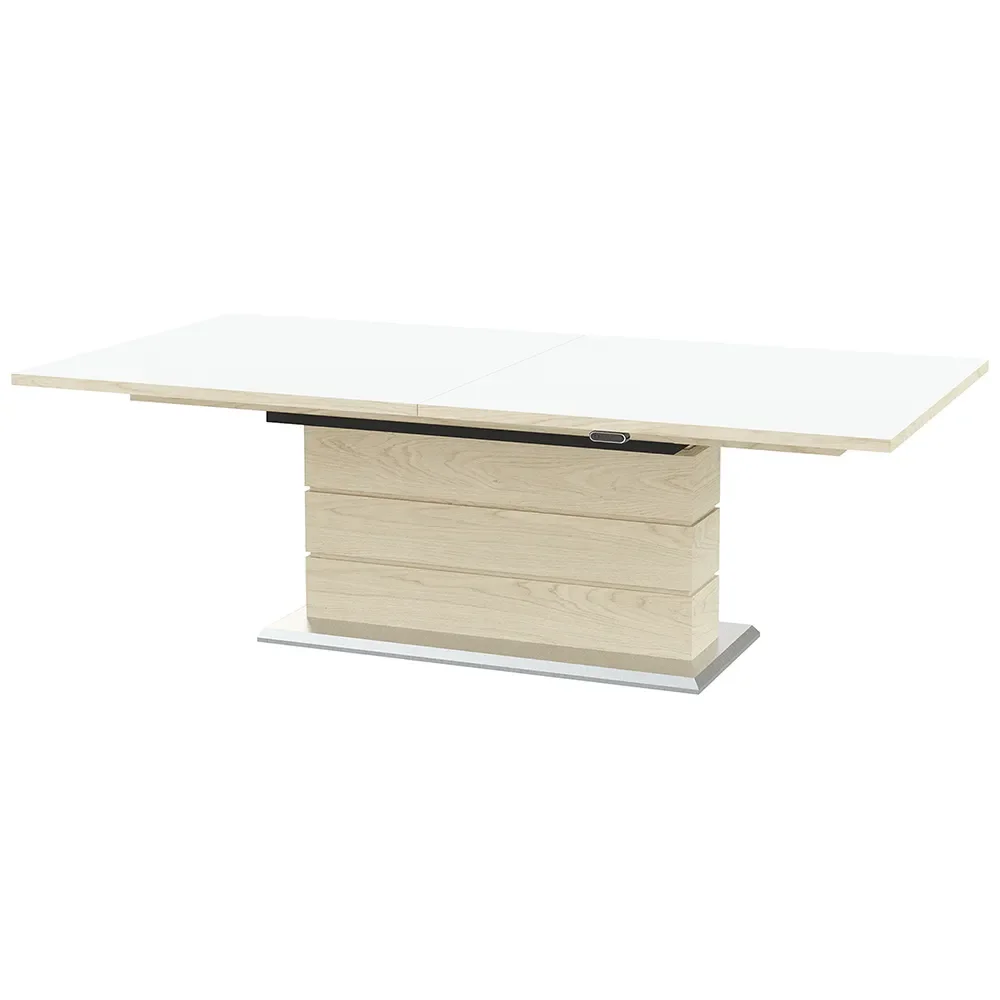 Sm30 Matbord 100X200-280 Cm Vitoljad Ek / Vit Laminat 