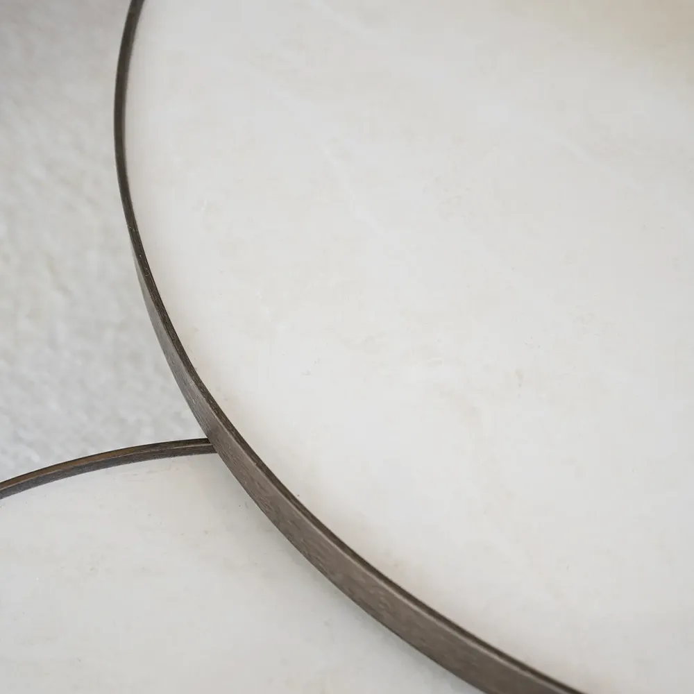 Marsden soffbord Ø90 cm keramik/ek