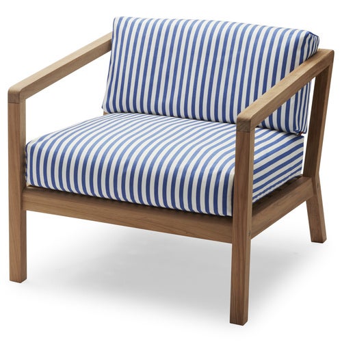 Virkelyst Fåtölj Sea Blue Stripe Teak 
