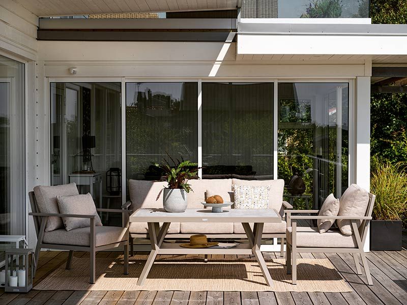 Samvaro 3-sits soffa vit / grå 