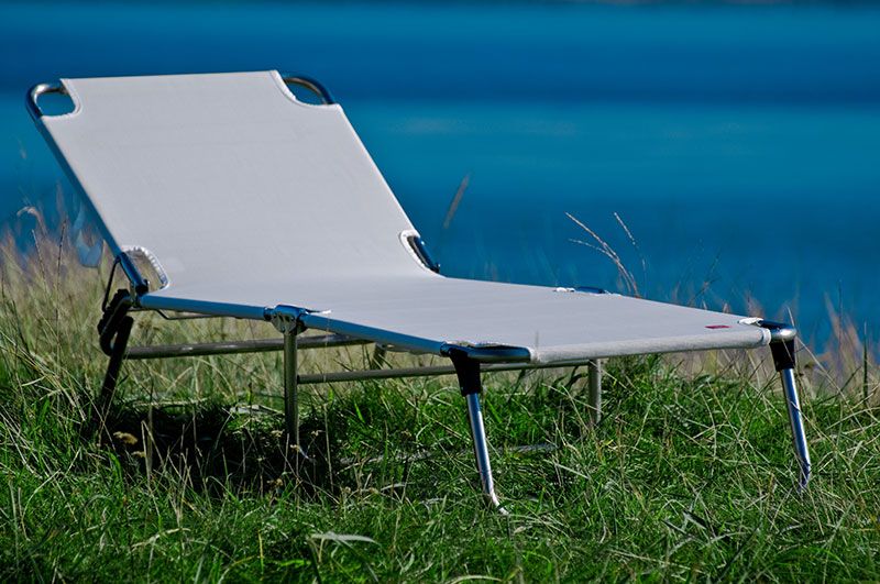 Amigo solsäng grå aluminium/textilene 