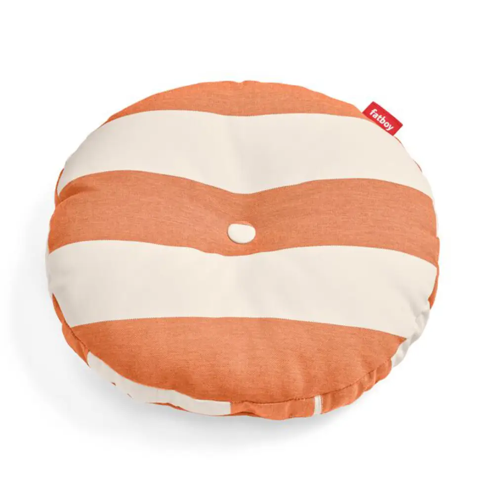 circle pillow prydnadskudde stripe orange creme