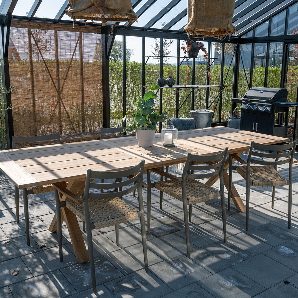 Sandby karmstol teak Taupe