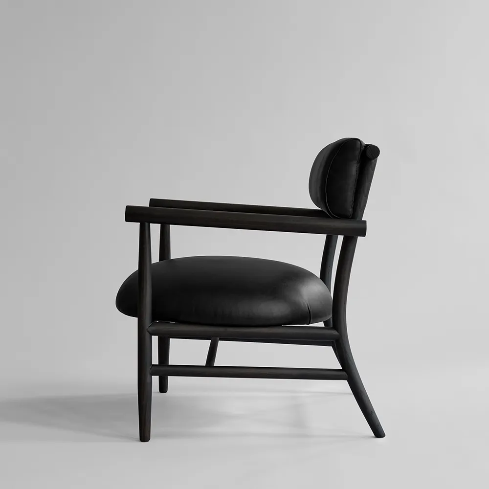 Nama Loungefåtölj- Aniline leather black