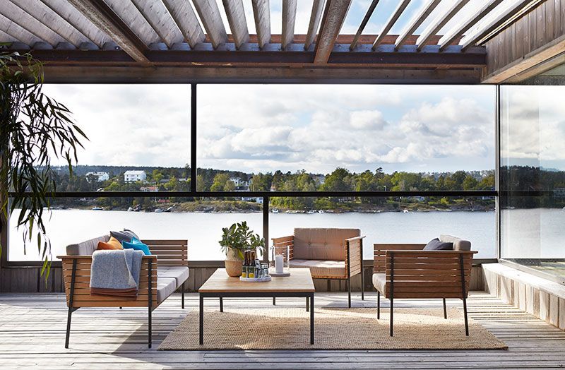 Häringe Soffbord 85X148Cm Svart / Teak 