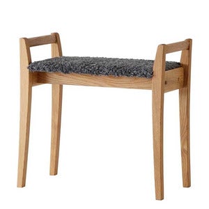 Meja Pall Lackad Ek/Fårskinnslook Mörkgrå