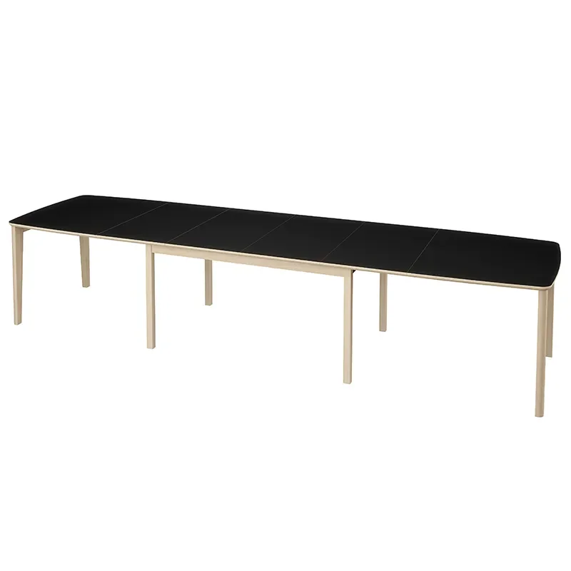 SM107 Matbord 101x160-316-368 cm Vitoljad ek - Svart nanolaminat