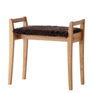 Meja Pall Lackad Ek/Fårskinn Brun