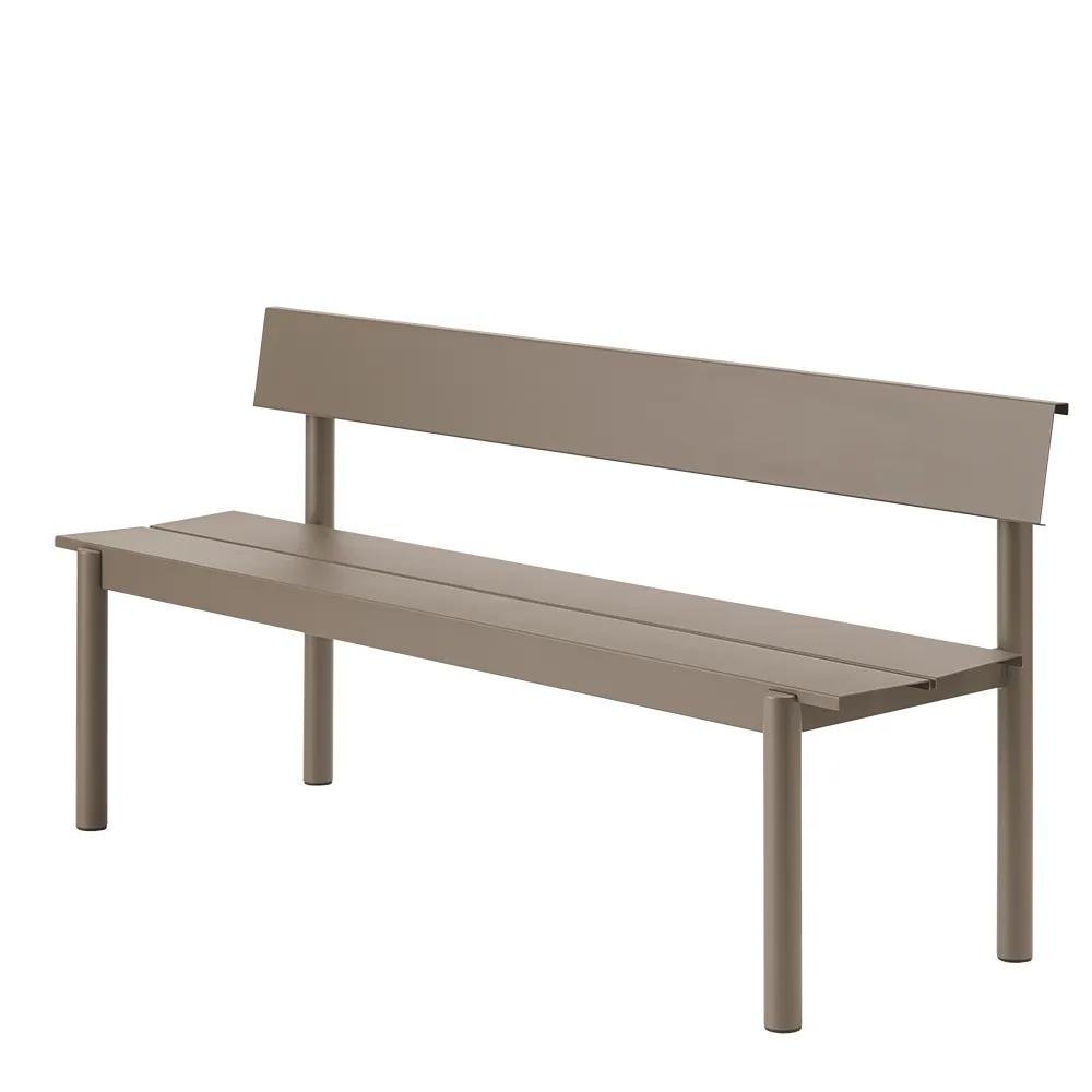 Rät stålbänk 170cm Linear Steel Taupe