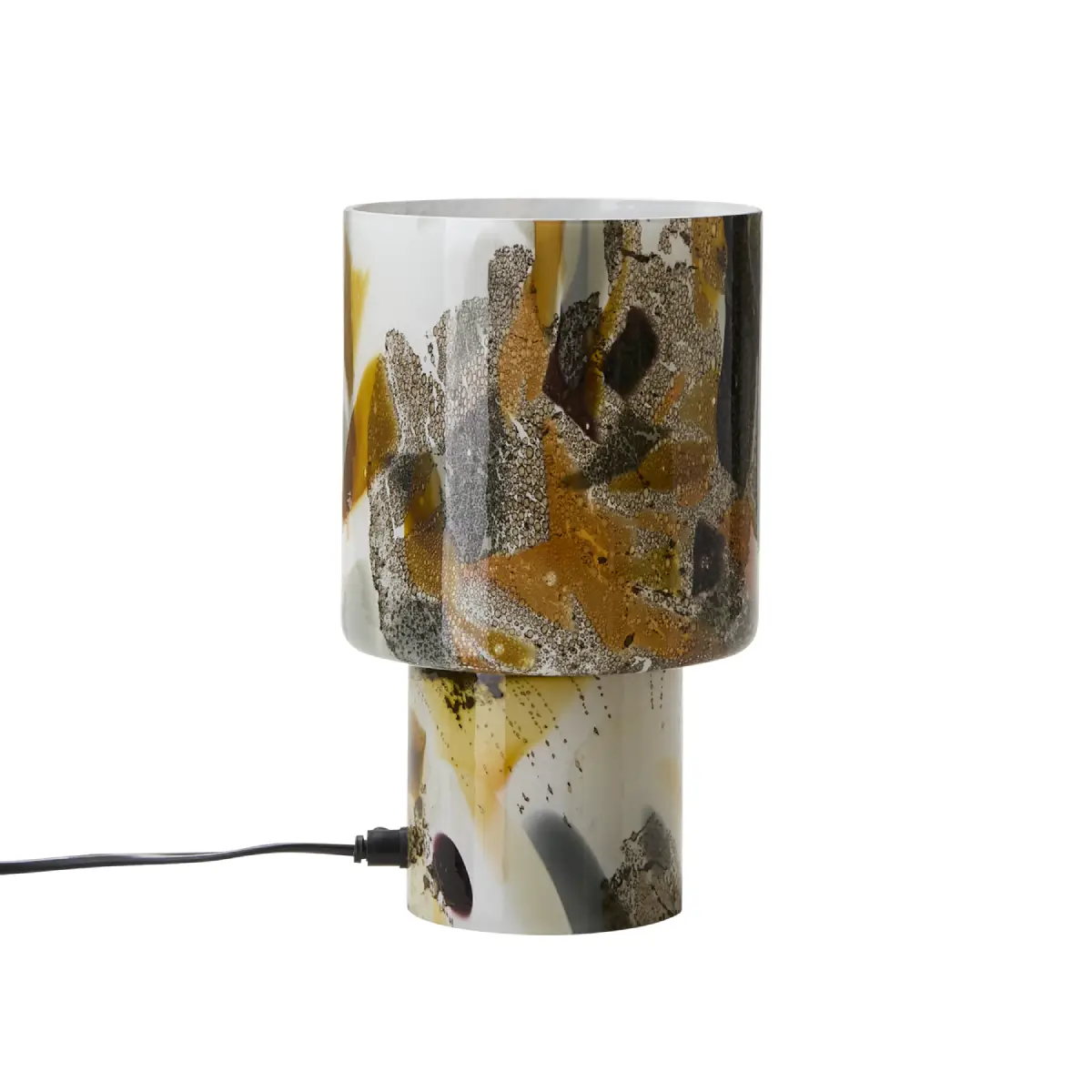 Bordslampa i glas Eldor Brun flerfärgad H25 cm