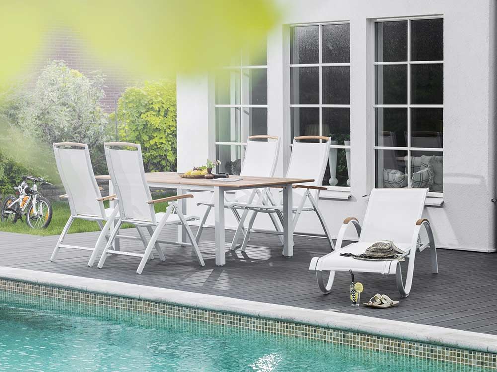 Nydala Positionsfåtölj Vit/Vit Teak 