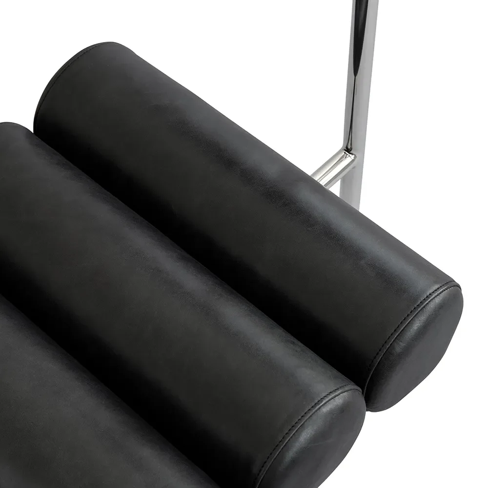 Hiro Matstol Stainless Steel - Aniline Leather Black