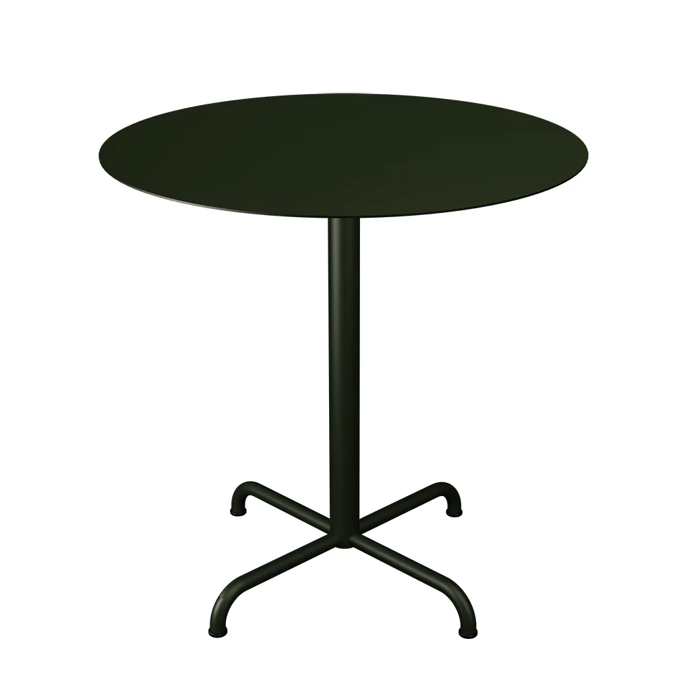 PICO Cafébord Ø74 cm, 4 ben bas Olive green
