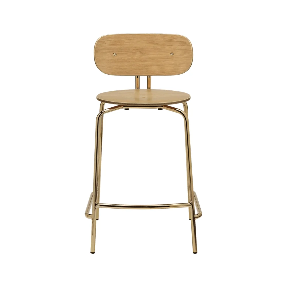 Curious Låg Barstol Ek/Mässing