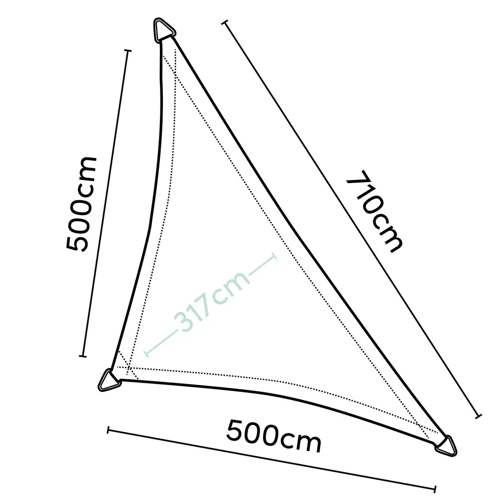 Coolfit solsegel triangulärt 90° 500x710cm beige