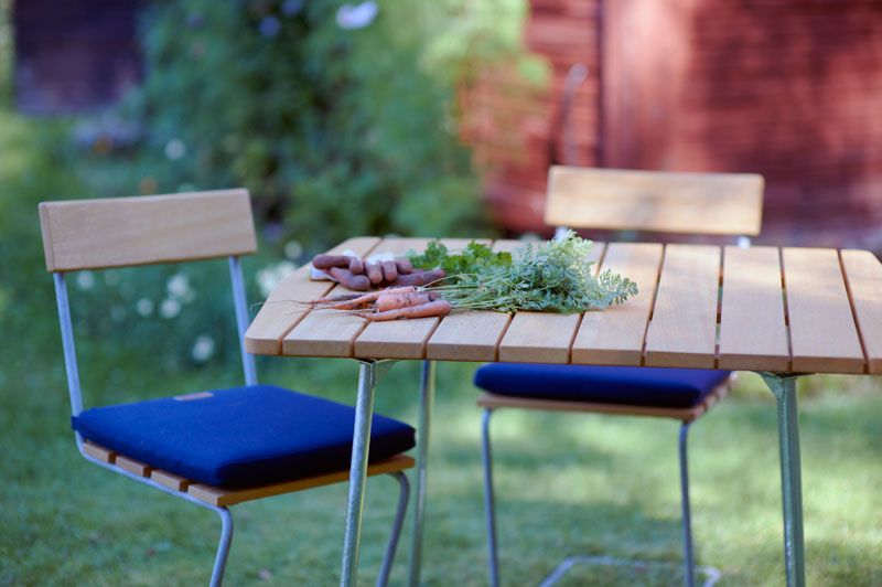 Stol 1 Obehandlad Teak / Varmförzinkat Stativ