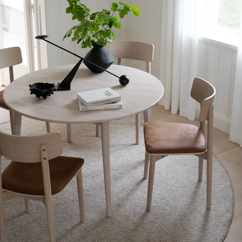 Wolcott matstol vitpigmenterad ek/brun