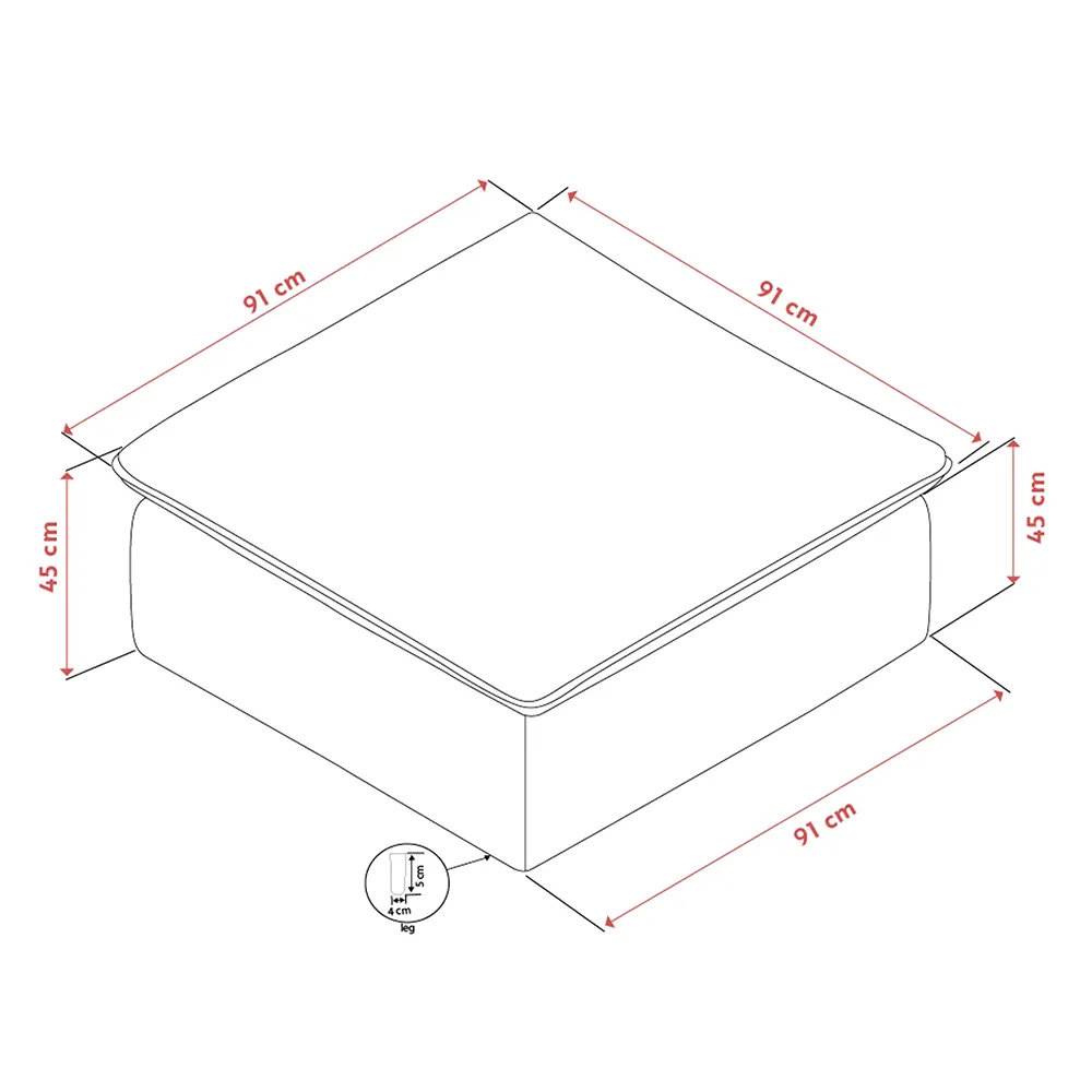 Rawlins fotpall tyg Bobby beige