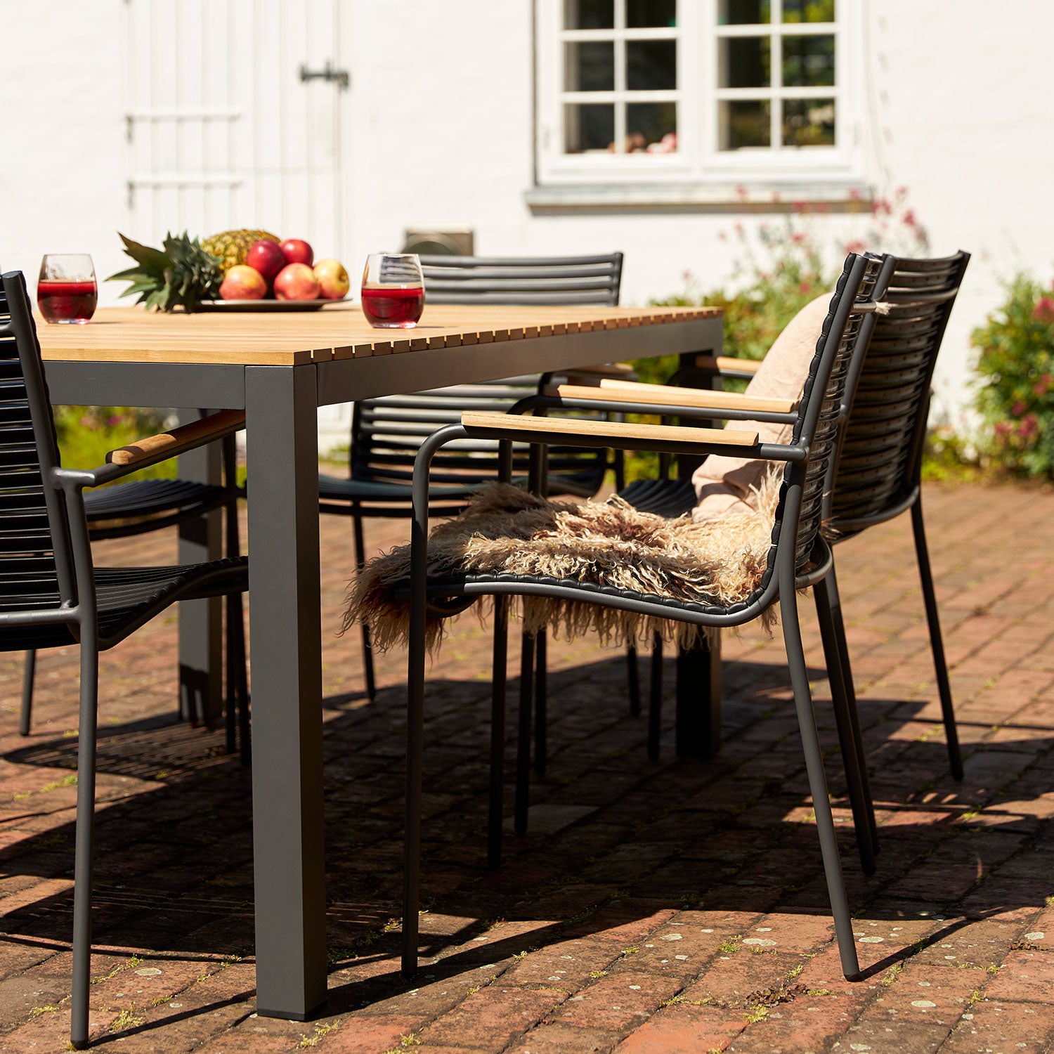 Mood extreme Matbord 100x208 cm teak/ antracit 