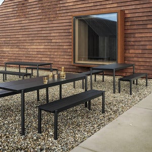 Linear Steel Matbord 200X75 cm Warm Galvanized Steel 