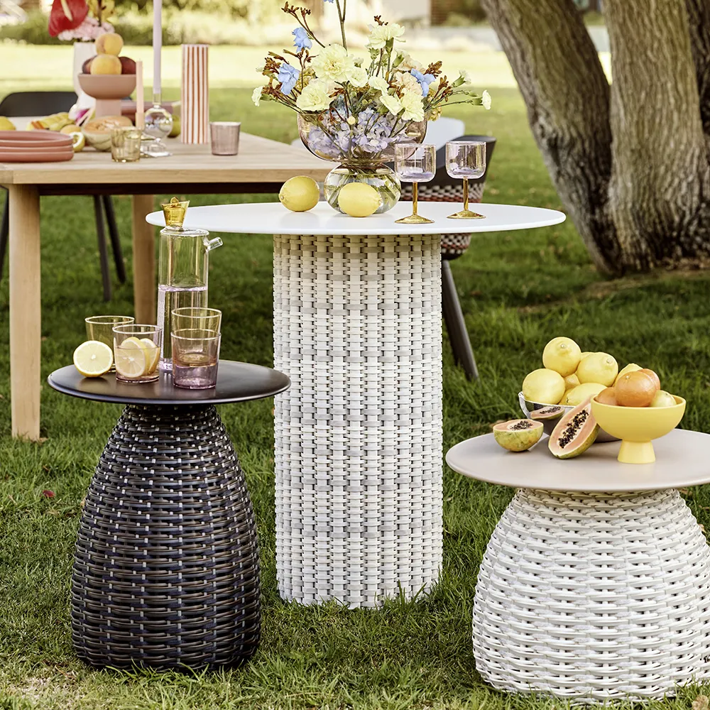 MYMI bistro bord, Ø 80 cm, HPL bordsskiva DHZ lipari 0304 myvera 0250