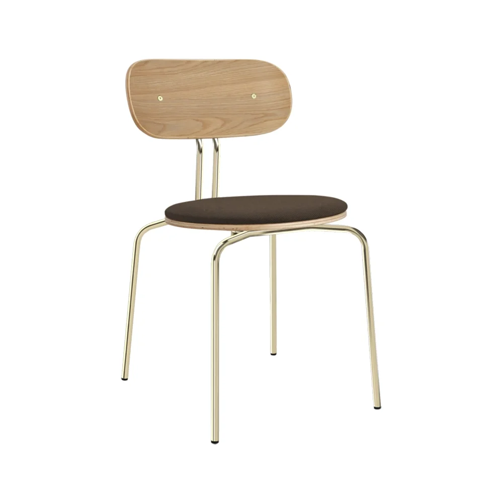 Curious Matstol Ek/Mässing Mocca