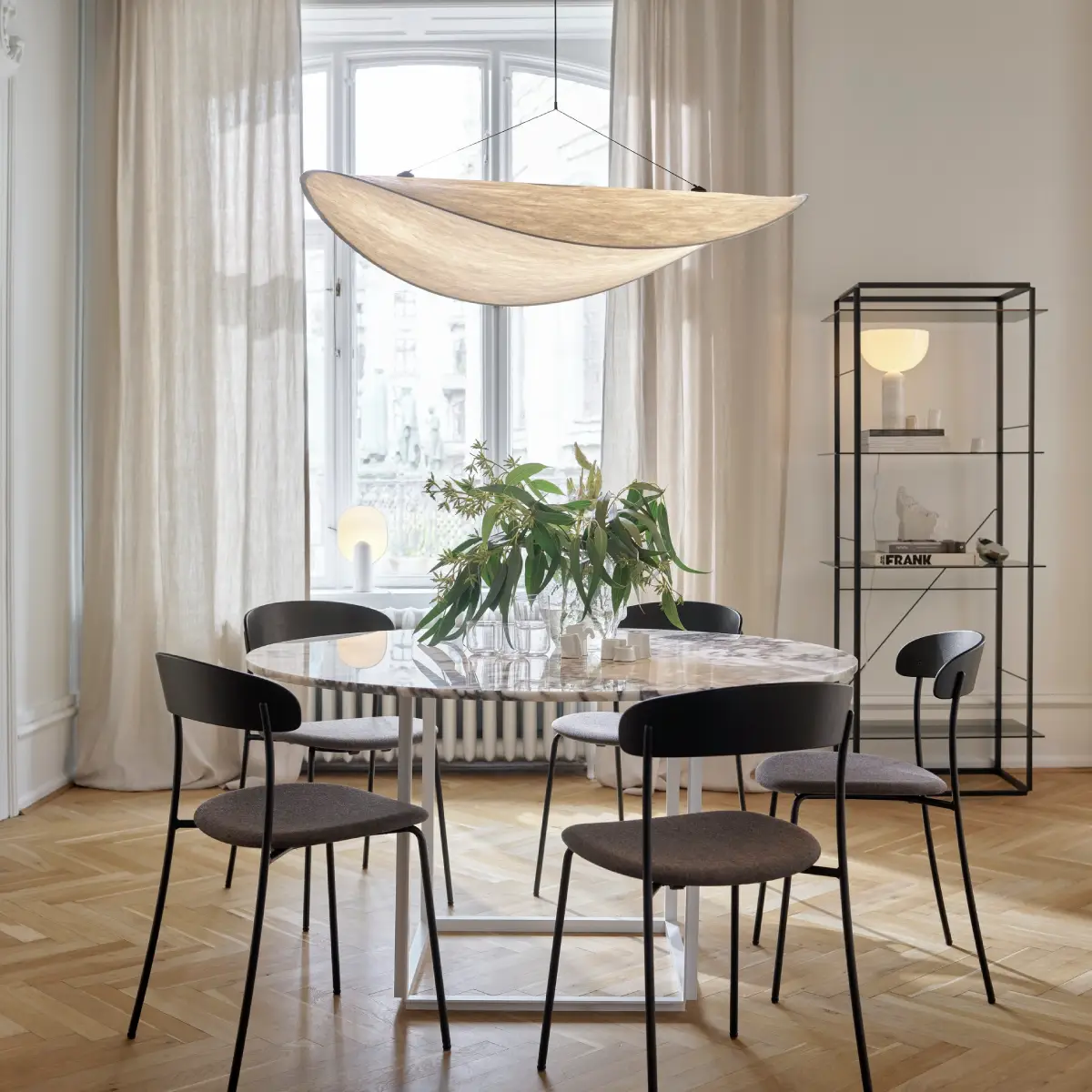 Florence Bordsstativ Stor Metallisk Vit