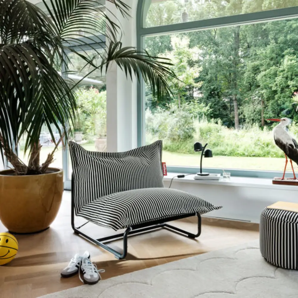 original slim terry sittsäck black creme