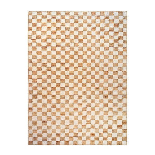 Handvävd Ullmatta Check 200x300 cm Off-White