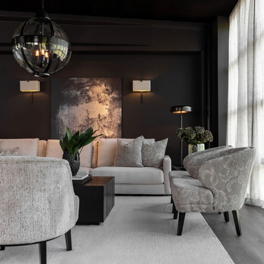 Barrington tygfåtölj- Serena flower oyster