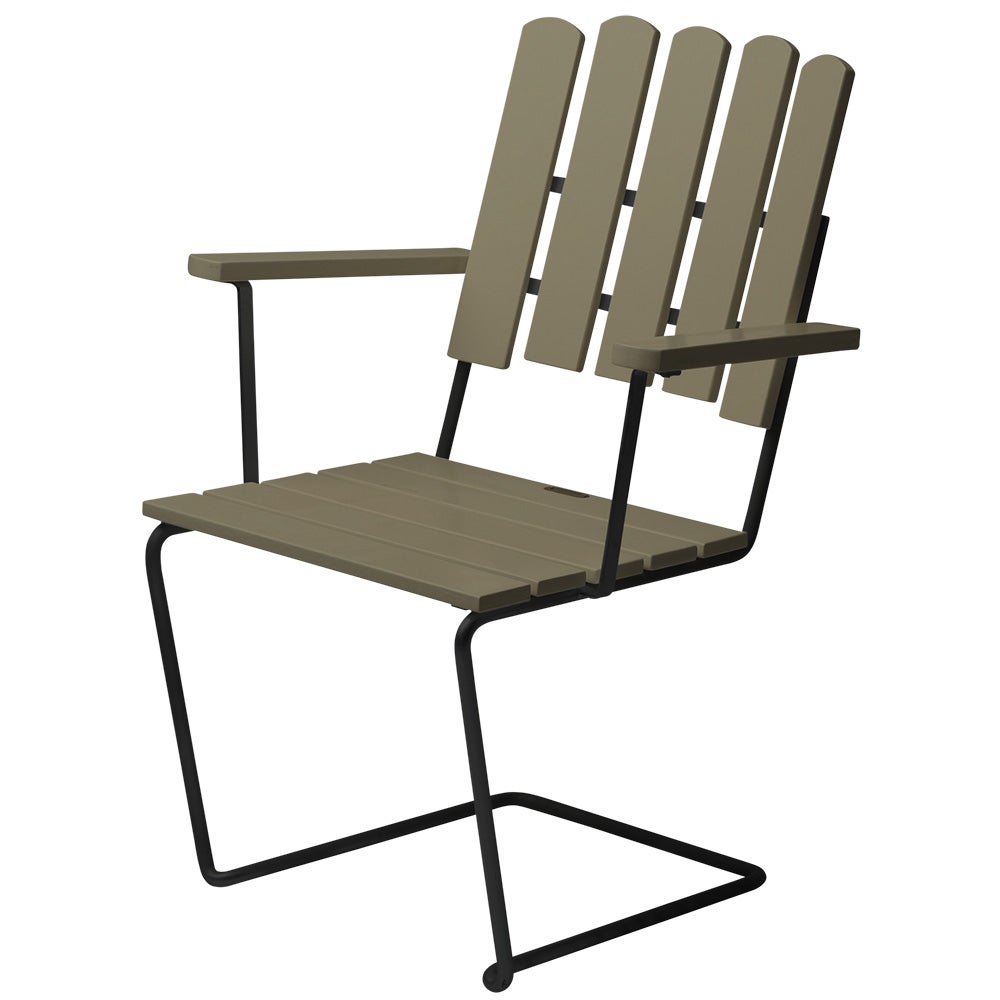 A2 Fåtölj Grönlackad Ek / Svart Stativ