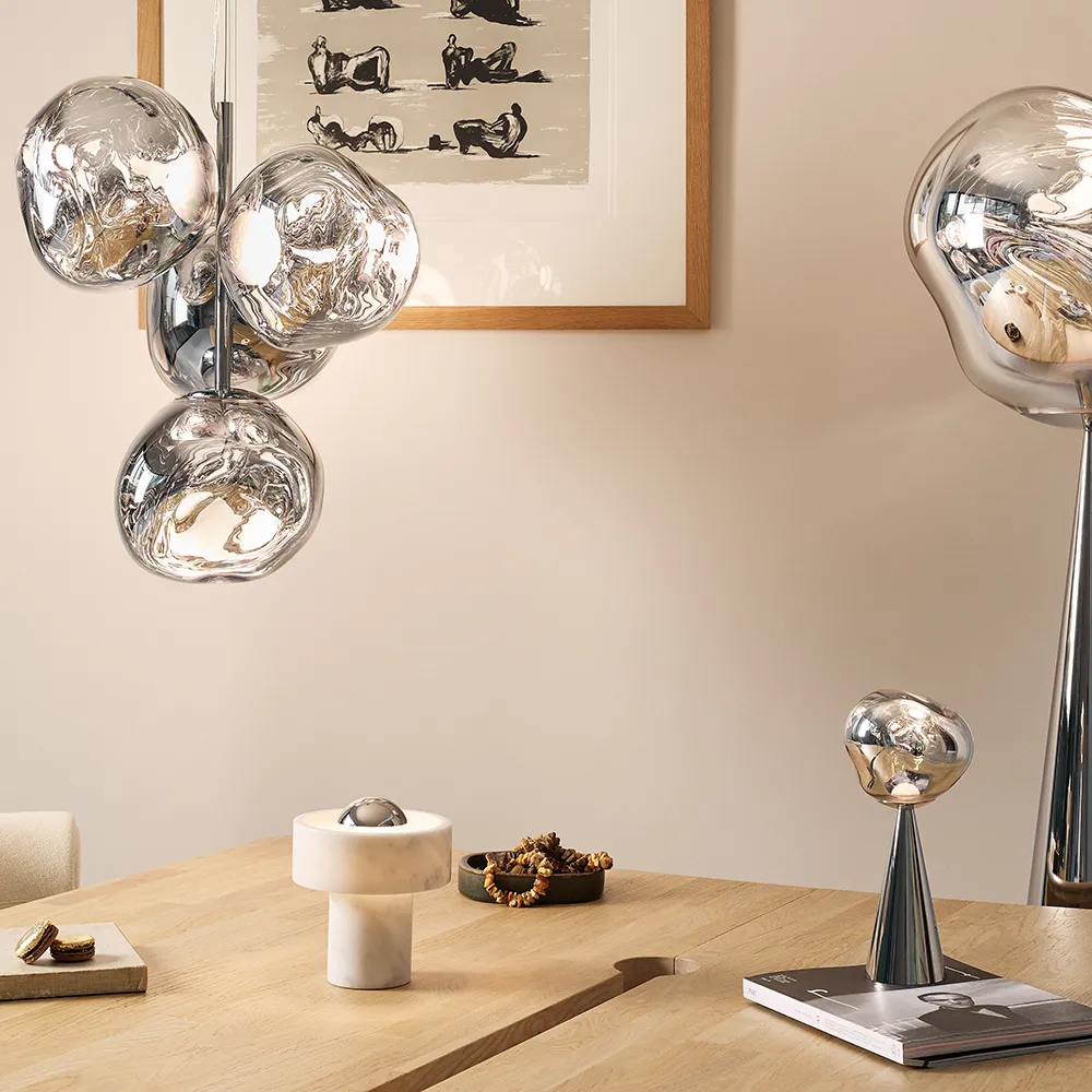 Stone Portabel lampa Silver LED