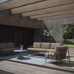 Linear Steel Soffbord Ø70 cm Pale Blue 