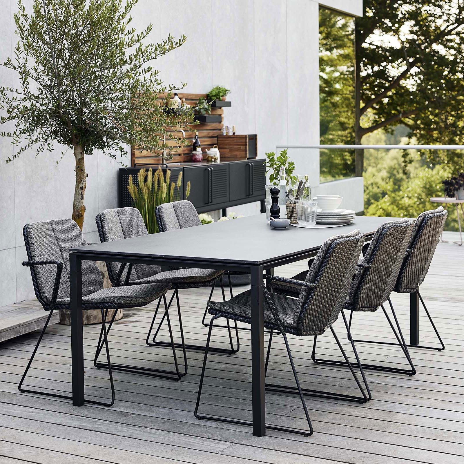 Vision karmstol Svart konstrotting