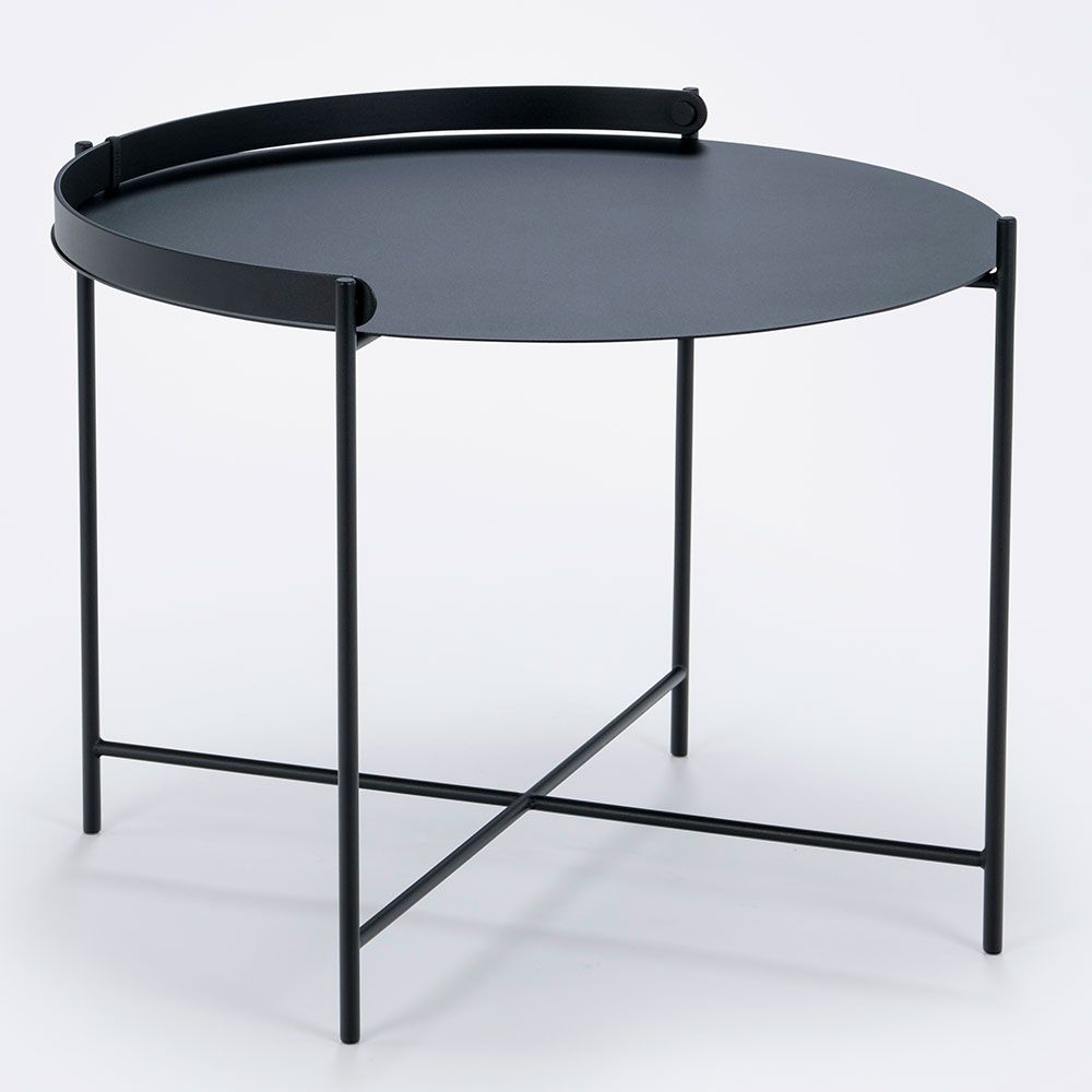 Edge sidobord 62 cm svart stål