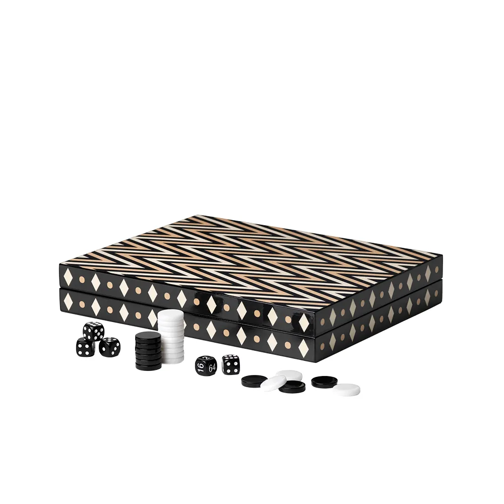 Backgammon Lackat Black