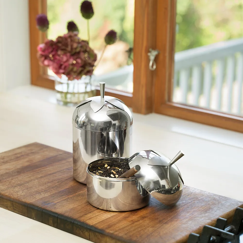 Blad Kaffe och Te Burk Steel Small