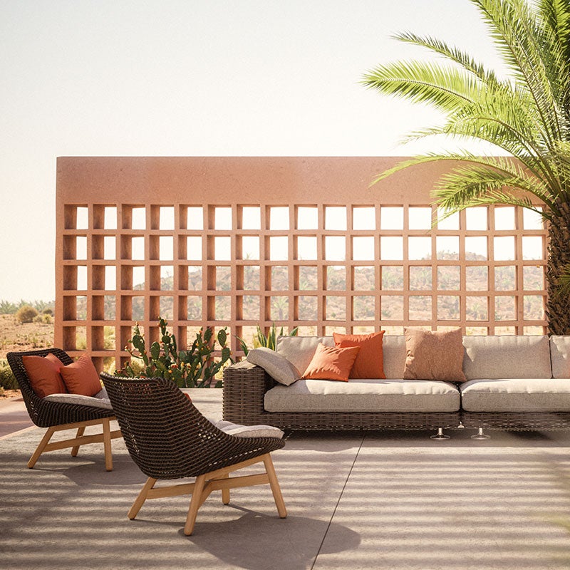 MBRACE clubfåtölj teak / konstrotting 