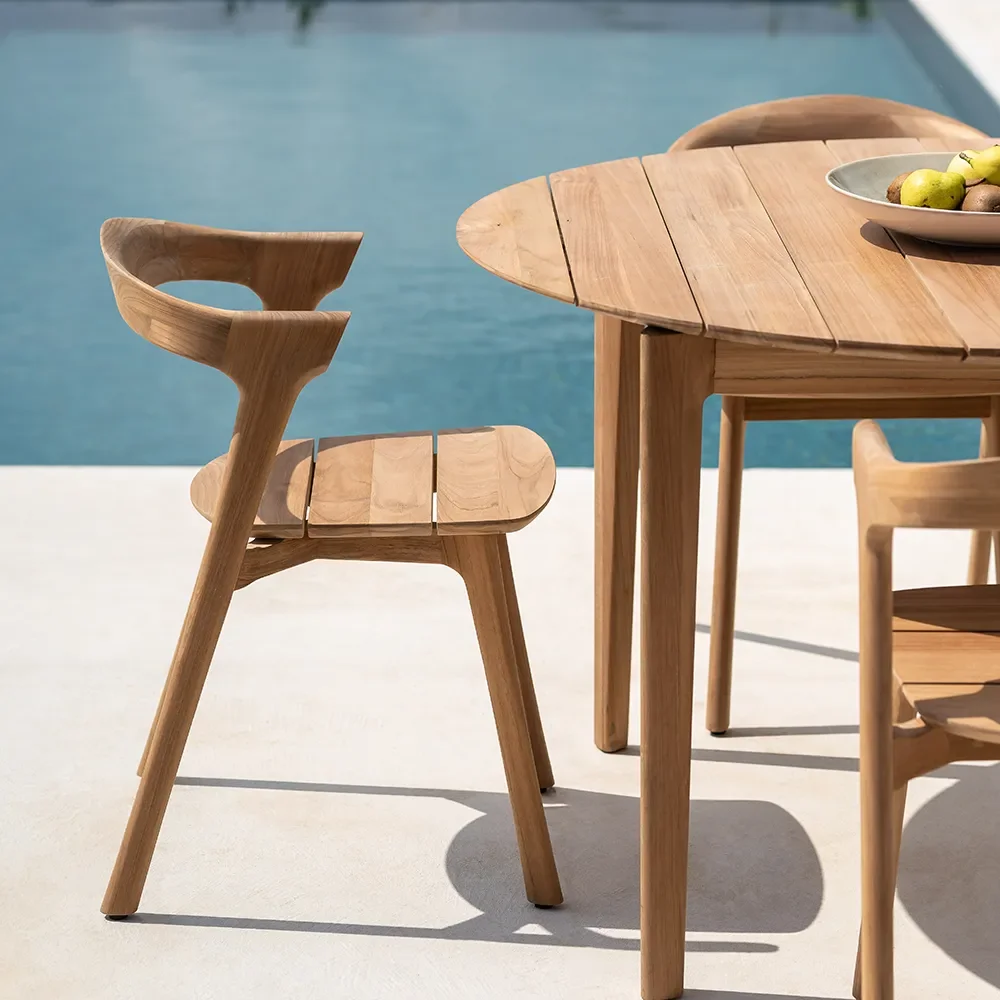 Bok Matbord Ø125 cm Teak