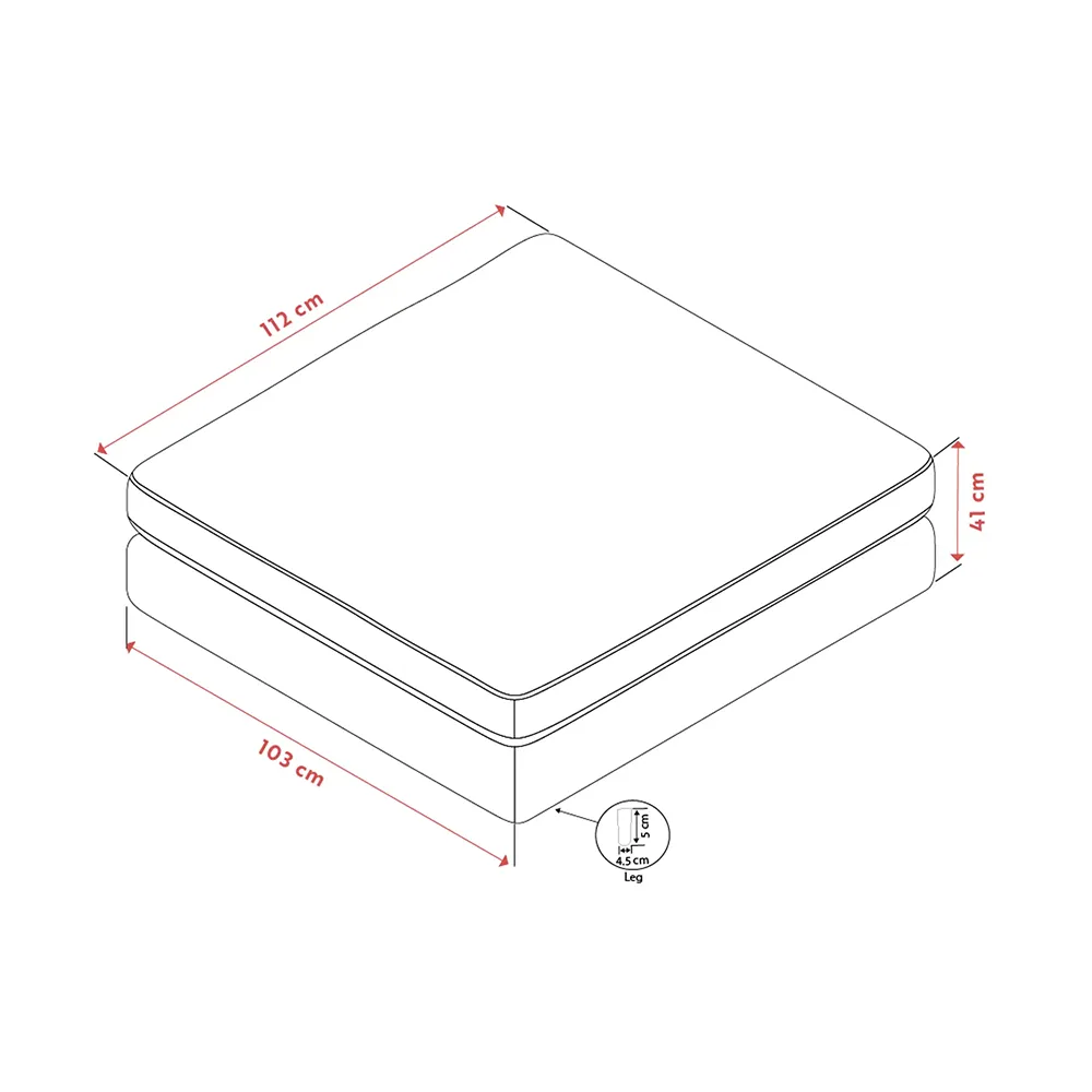 Duncan fotpall tyg Robin ljusgrå