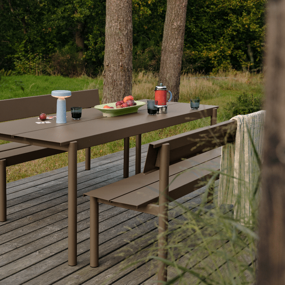 Rät stålbänk 170cm Linear Steel Taupe